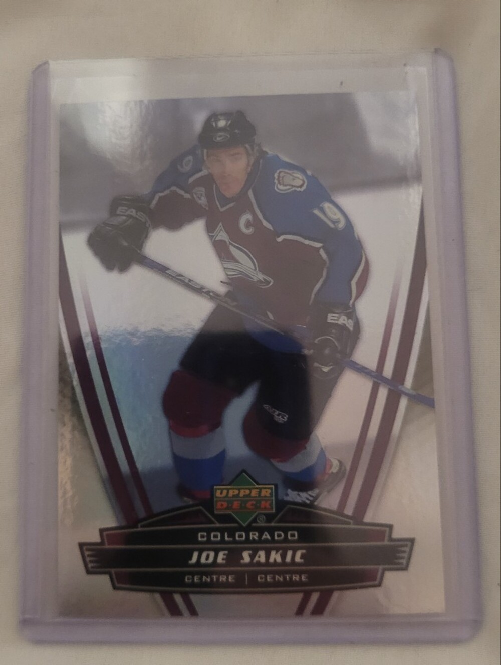 Upper Deck Colorado Avalanche Joe Sakic Hockey Trading Card - Burgundy & Blue